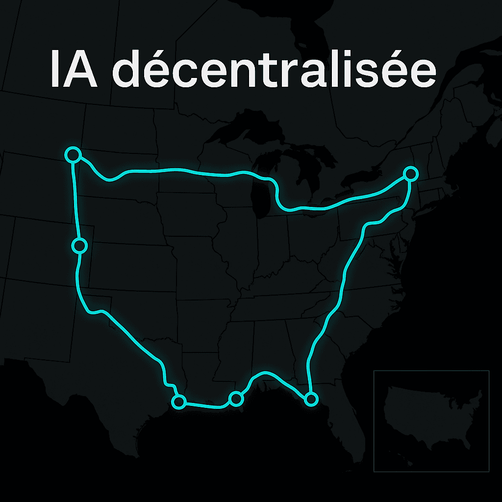 Carte interactive USA - Capacité énergétique de réserve pour l'entraînement IA décentralisé